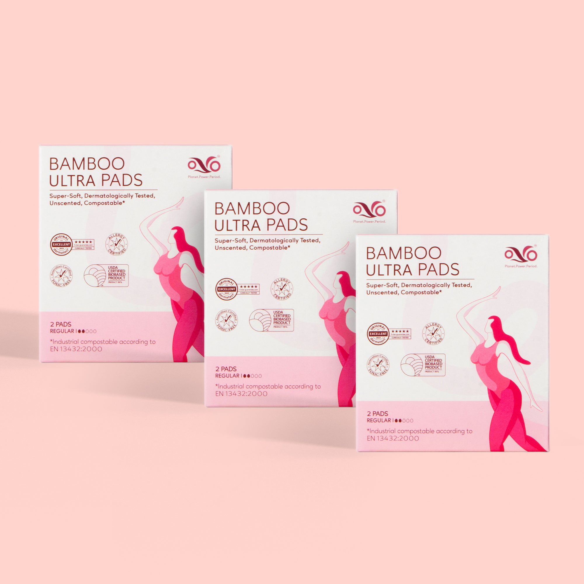 OVO Bamboo Ultra Pads Regular TRAVEL PACK (3 boxes min. order)
